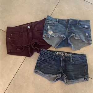 Three pairs of shorts: